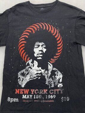 Jimi Hendrix New York NYC 1969 Concert Tour Tee Rock Band T-Shirt Freeze Men’s M